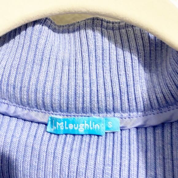 J. McLaughlin Light Blue Quilted Vest with Tan Accents - Picture 2 of 6